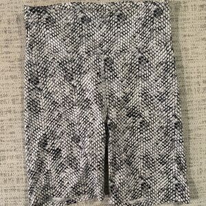 Snakeskin Print High-Waisted Biker Shorts